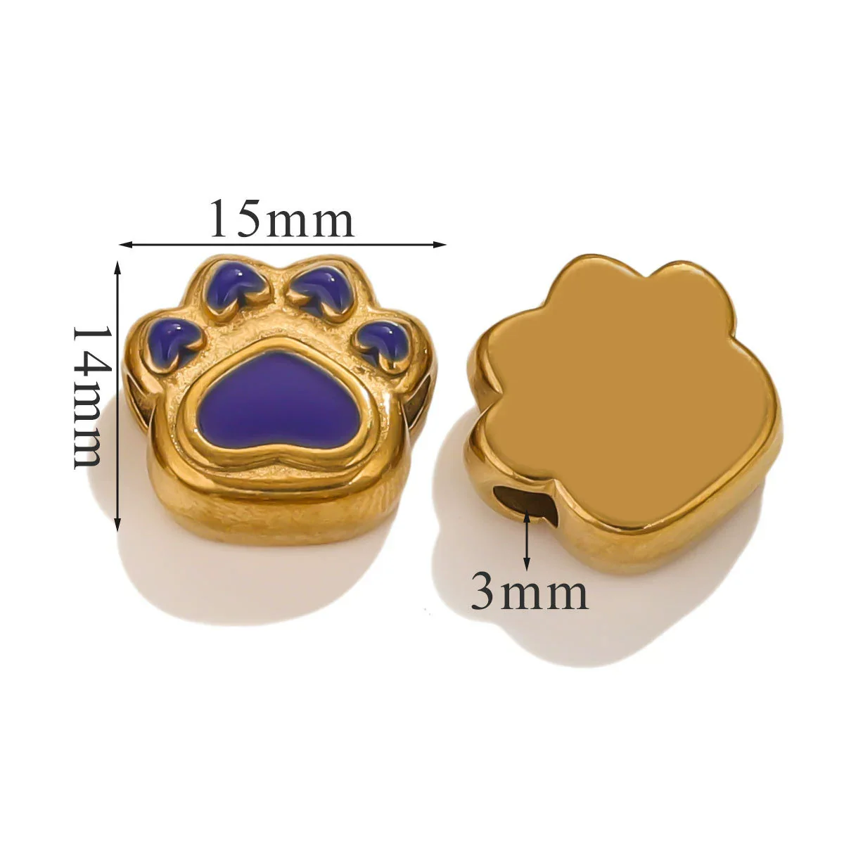 Stainless Steel Cartoon Beads With Oil Dropping Large Hole Eight Eyes Pattern 18K Gold Vacuum Plated Diy Bracelet Jewelry Accessories - Image 17