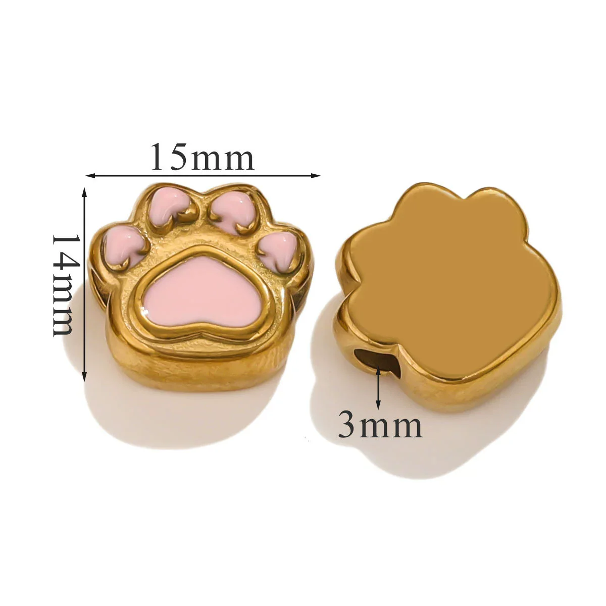 Stainless Steel Cartoon Beads With Oil Dropping Large Hole Eight Eyes Pattern 18K Gold Vacuum Plated Diy Bracelet Jewelry Accessories - Image 20