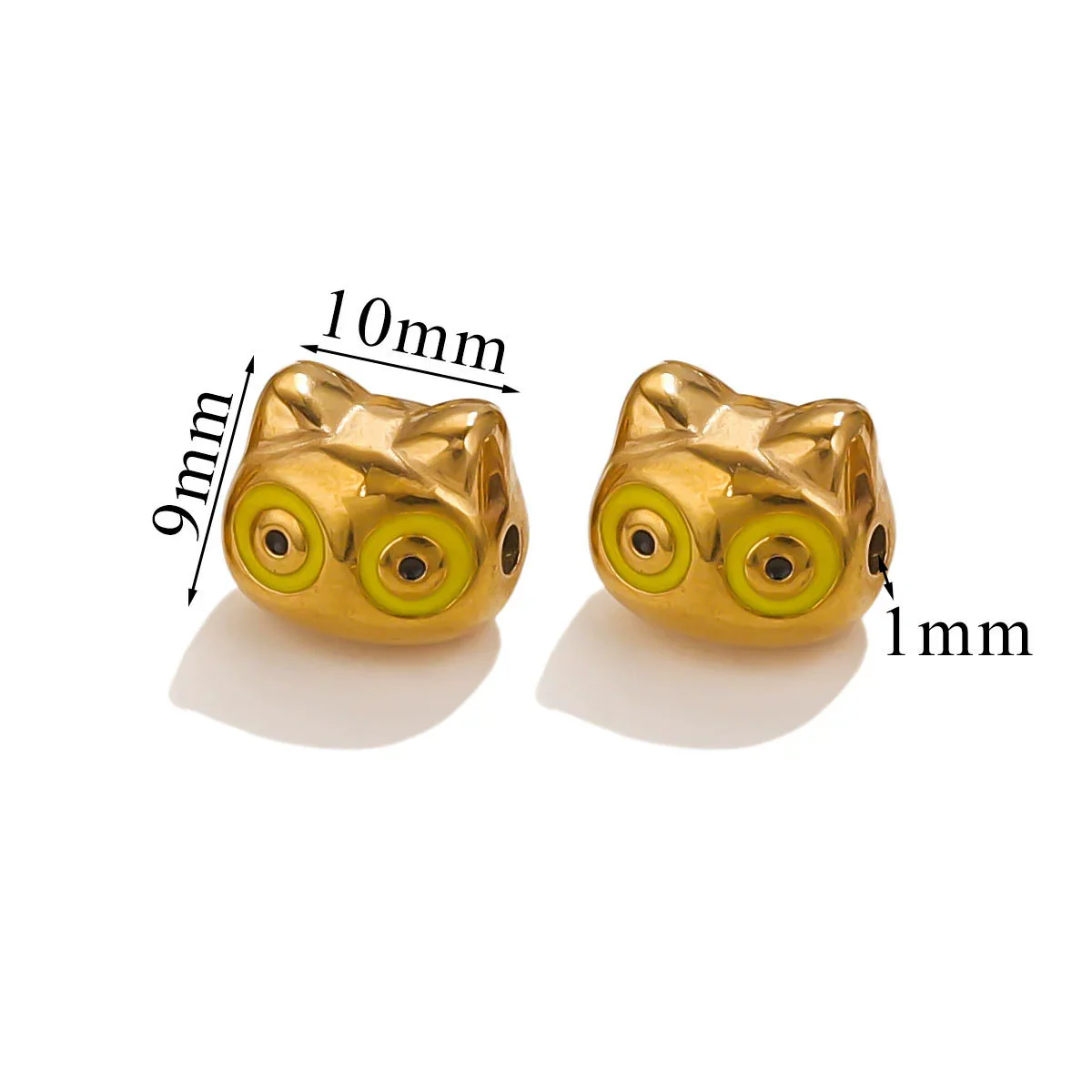 Stainless Steel Cartoon Beads With Oil Dropping Large Hole Eight Eyes Pattern 18K Gold Vacuum Plated Diy Bracelet Jewelry Accessories - Image 7