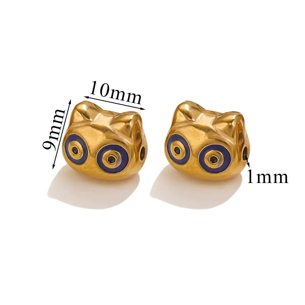 Stainless Steel Cartoon Beads With Oil Dropping Large Hole Eight Eyes Pattern 18K Gold Vacuum Plated Diy Bracelet Jewelry Accessories - Image 8
