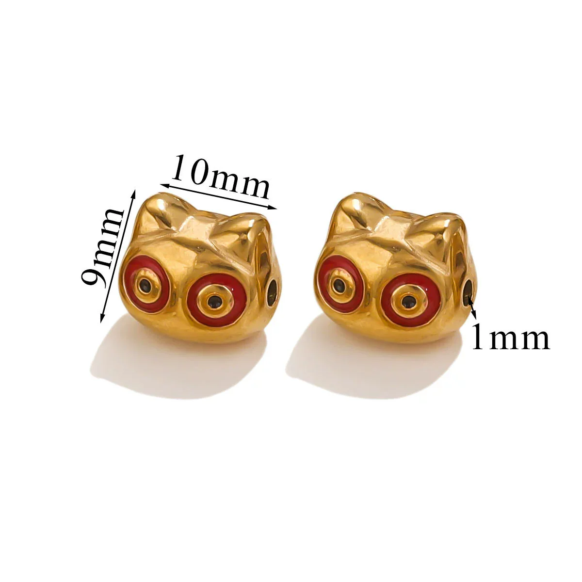 Stainless Steel Cartoon Beads With Oil Dropping Large Hole Eight Eyes Pattern 18K Gold Vacuum Plated Diy Bracelet Jewelry Accessories - Image 9