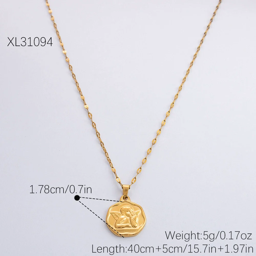 Stainless Steel Cartoon Characters Pendant Clavicle Chain Electroplated Love Necklace For Women - Image 7