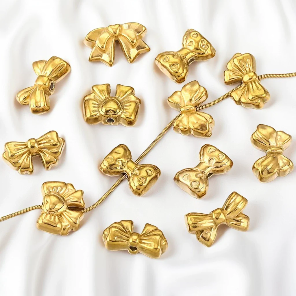 Stainless Steel Casting Bow Jewelry With Hirback Pattern And Electroplating Treatment Suitable For Earrings Hairpin Necklace Making