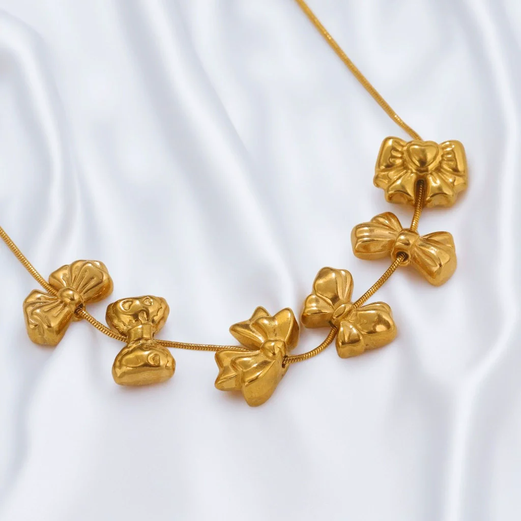 Stainless Steel Casting Bow Jewelry With Hirback Pattern And Electroplating Treatment Suitable For Earrings Hairpin Necklace Making - Image 2