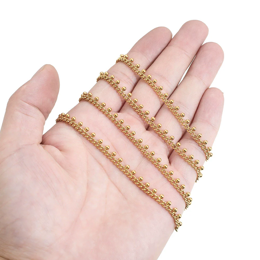 Stainless Steel Chain Jewelry Accessories For Bracelet Necklace Anklet Electroplating Handmade Diy - Image 3