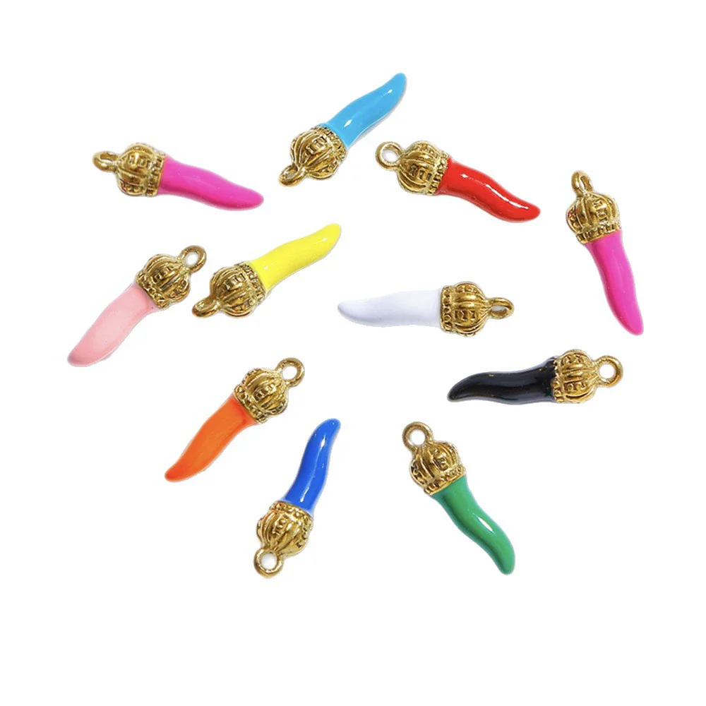 Stainless Steel Chili Pepper Shaped Tiger Head Stereo Dripping Oil Handmade Pendant Material For Earrings Wholesale - Image 5