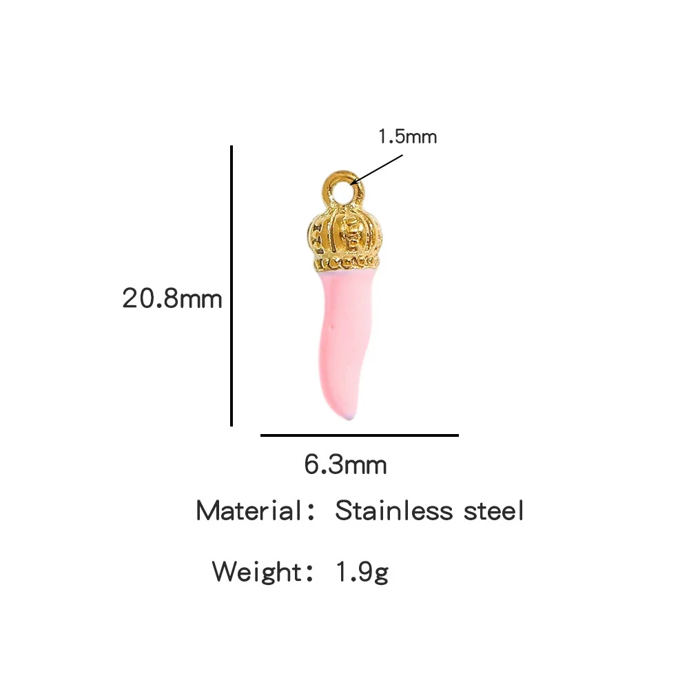 Stainless Steel Chili Pepper Shaped Tiger Head Stereo Dripping Oil Handmade Pendant Material For Earrings Wholesale - Image 6