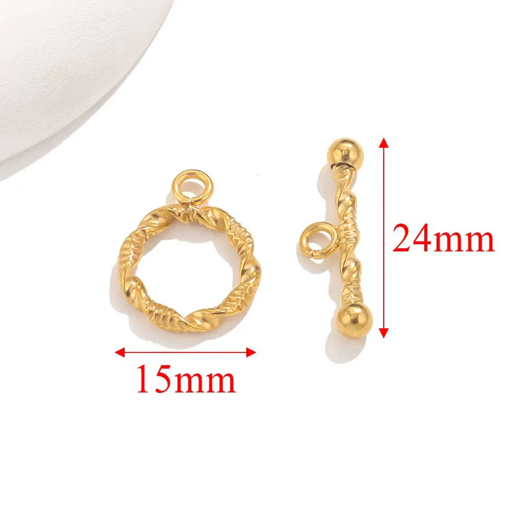 Stainless Steel Circle Electroplated Minimalist Geometric Closing Buckle Jewelry Accessories For Necklace And Bracelet - Image 16