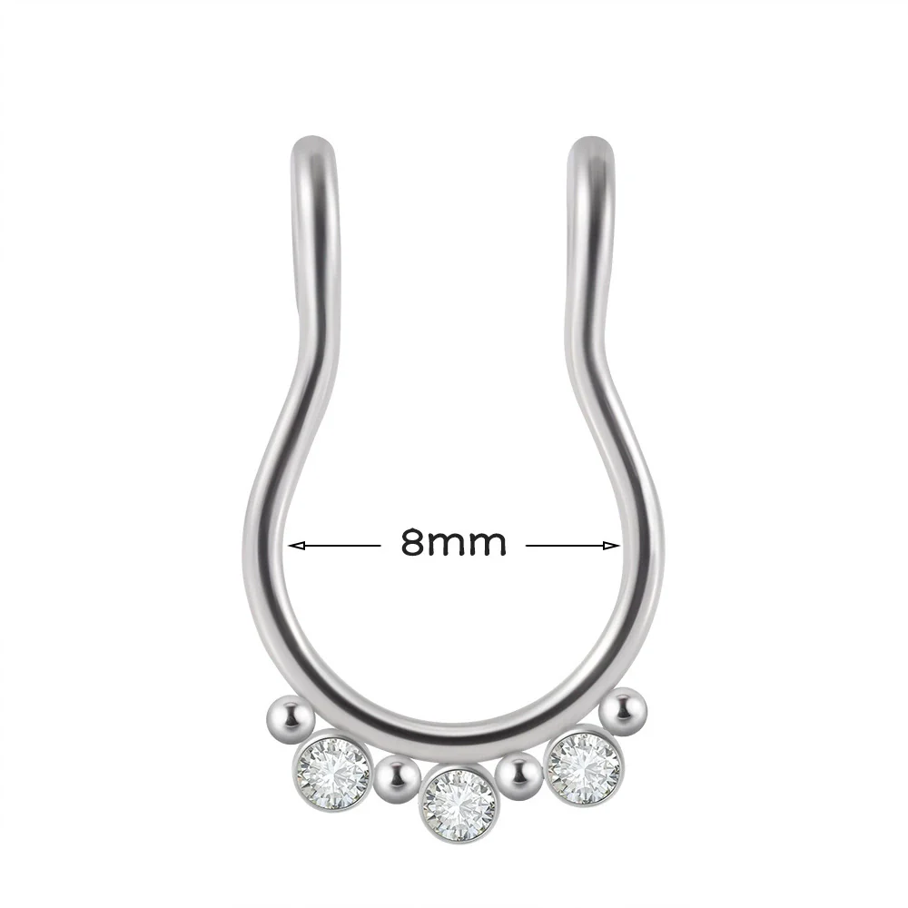 Stainless Steel Closed Nose Ring Welding Ball Dropshaped Round Electroplating Piercing Nose Septum Nail Unisex - Image 12