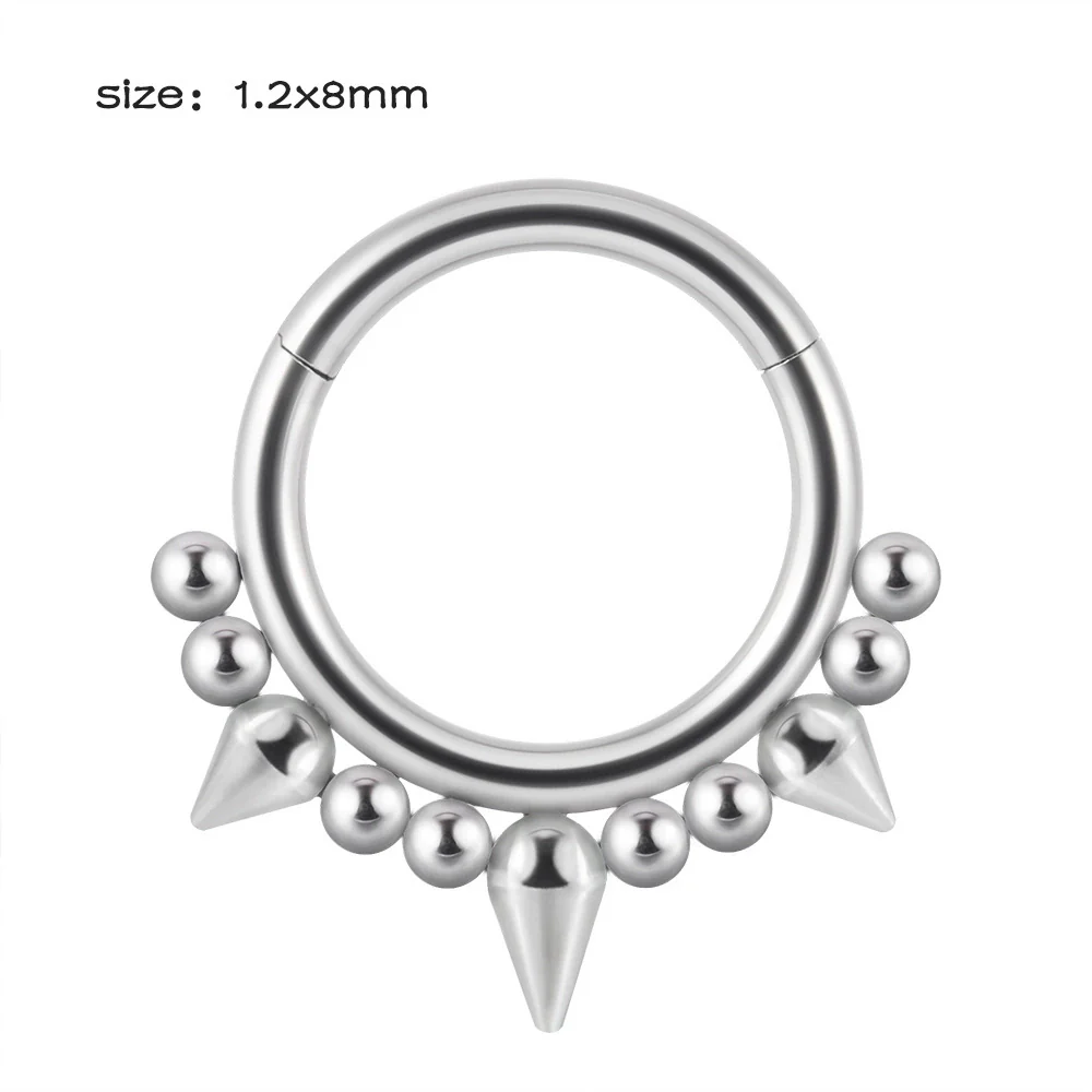 Stainless Steel Closed Nose Ring Welding Ball Dropshaped Round Electroplating Piercing Nose Septum Nail Unisex - Image 13