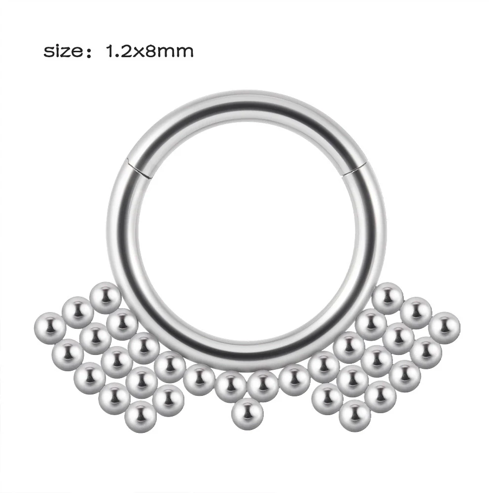 Stainless Steel Closed Nose Ring Welding Ball Dropshaped Round Electroplating Piercing Nose Septum Nail Unisex - Image 16