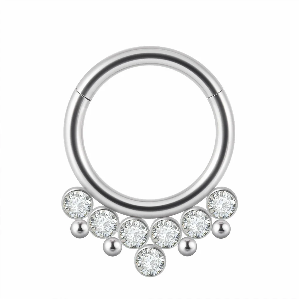 Stainless Steel Closed Nose Ring Welding Ball Dropshaped Round Electroplating Piercing Nose Septum Nail Unisex - Image 5
