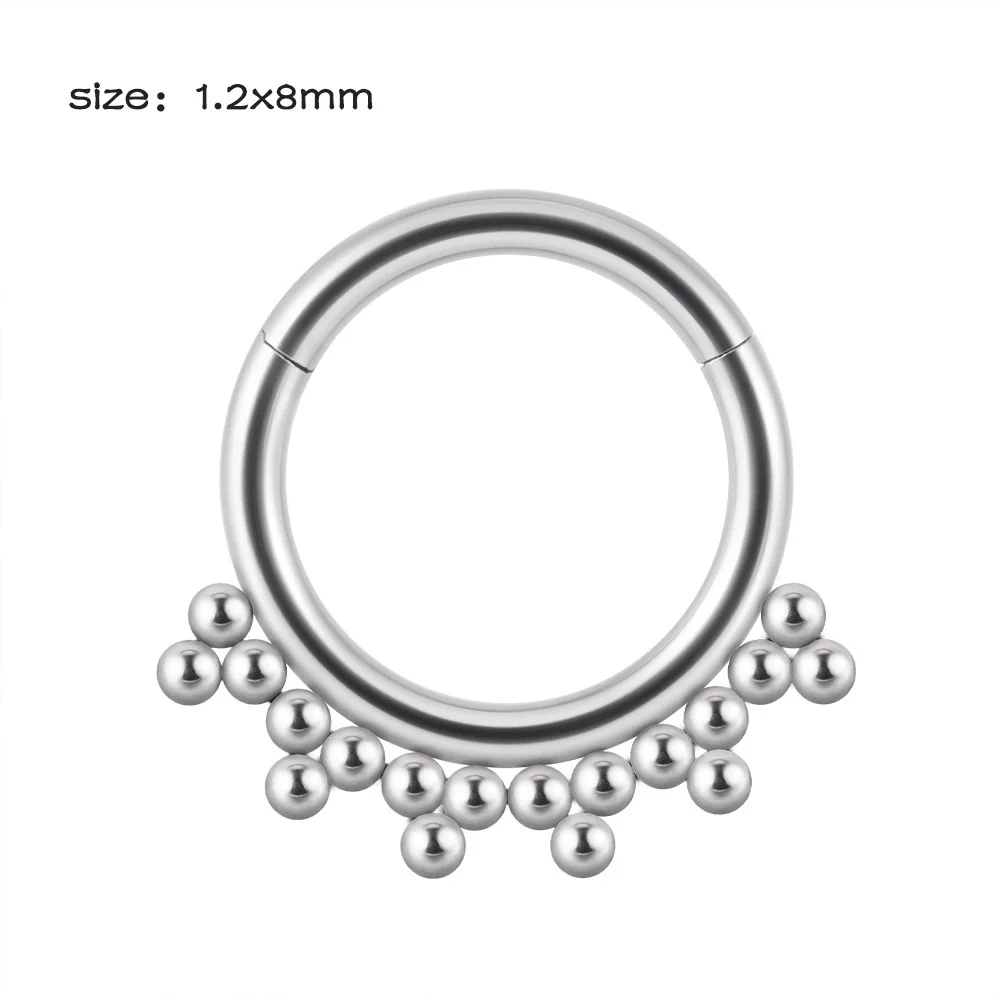Stainless Steel Closed Nose Ring Welding Ball Dropshaped Round Electroplating Piercing Nose Septum Nail Unisex - Image 6