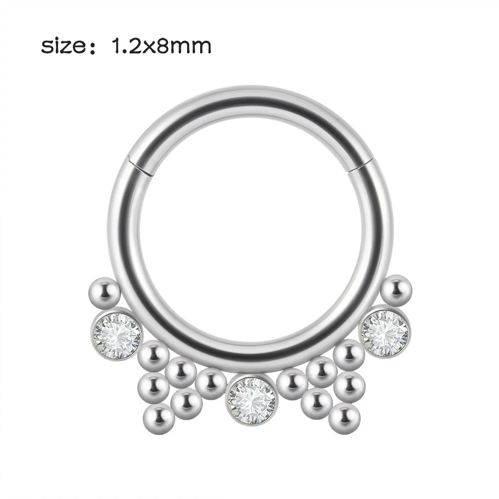 Stainless Steel Closed Nose Ring Welding Ball Dropshaped Round Electroplating Piercing Nose Septum Nail Unisex - Image 8