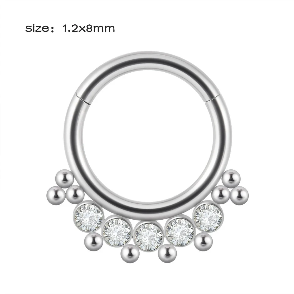 Stainless Steel Closed Nose Ring Welding Ball Dropshaped Round Electroplating Piercing Nose Septum Nail Unisex - Image 9