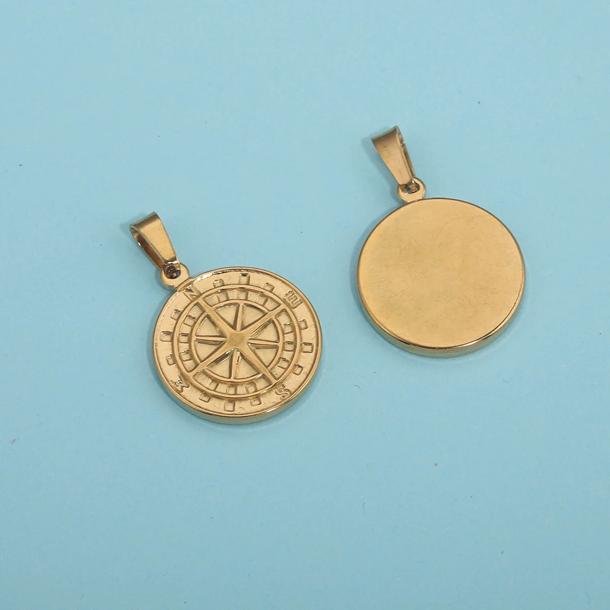Stainless Steel Compass Pendant Necklace With Electroplating Treatment And Original Design - Image 3