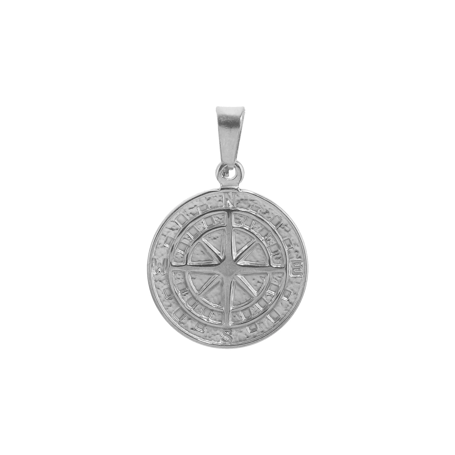 Stainless Steel Compass Pendant Necklace With Electroplating Treatment And Original Design - Image 6