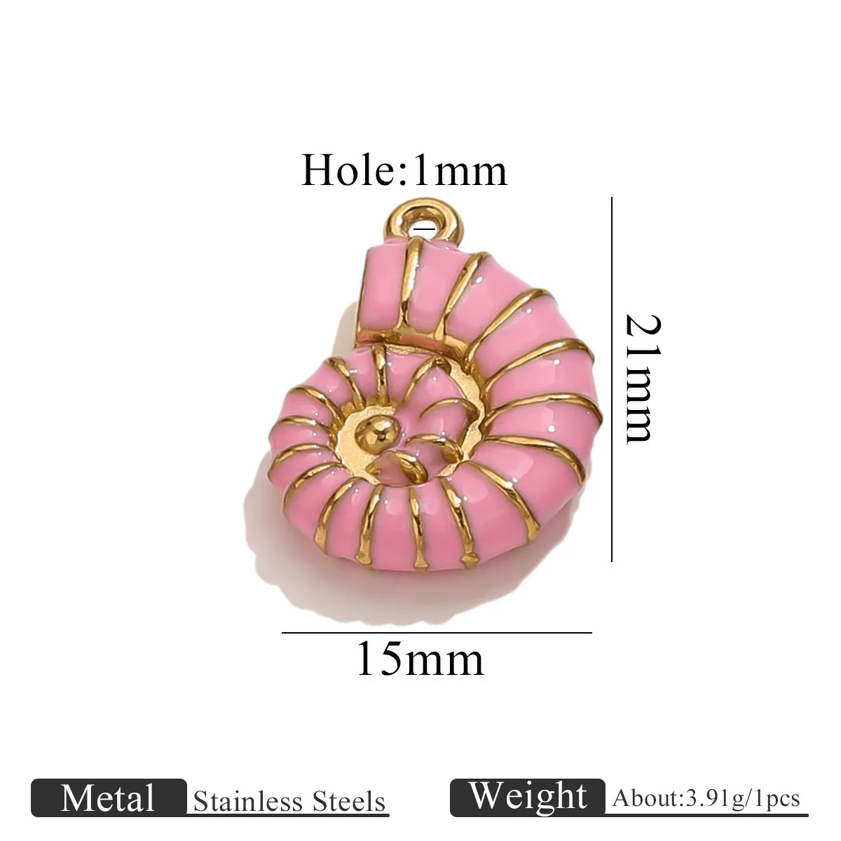 Stainless Steel Conch Multishape Jewelry Pendant Necklace Earrings Accessories With 18K Electroplating - Image 10