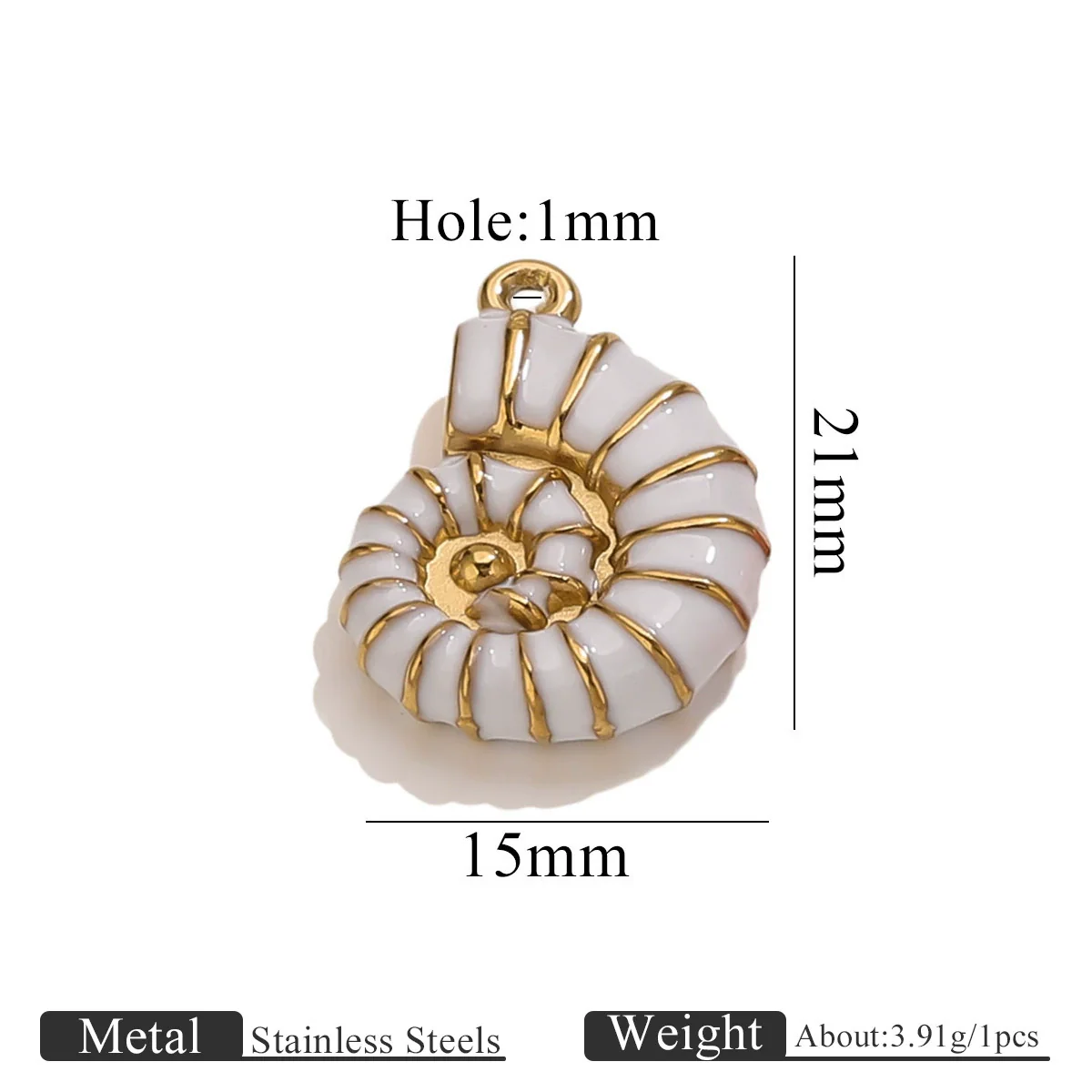 Stainless Steel Conch Multishape Jewelry Pendant Necklace Earrings Accessories With 18K Electroplating - Image 13