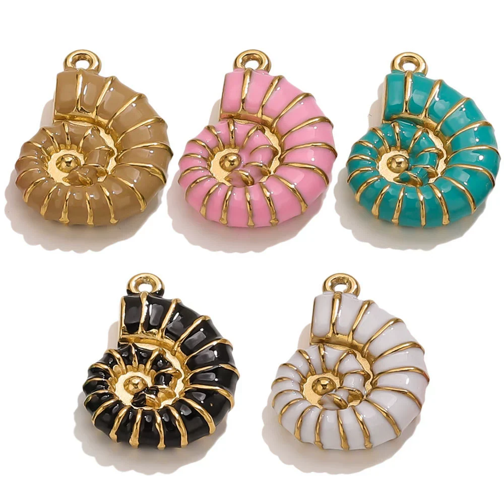 Stainless Steel Conch Multishape Jewelry Pendant Necklace Earrings Accessories With 18K Electroplating - Image 2