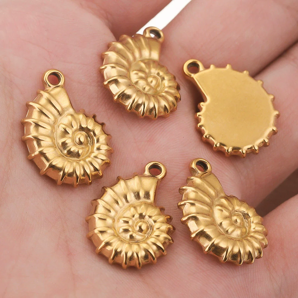 Stainless Steel Conch Multishape Jewelry Pendant Necklace Earrings Accessories With 18K Electroplating - Image 4