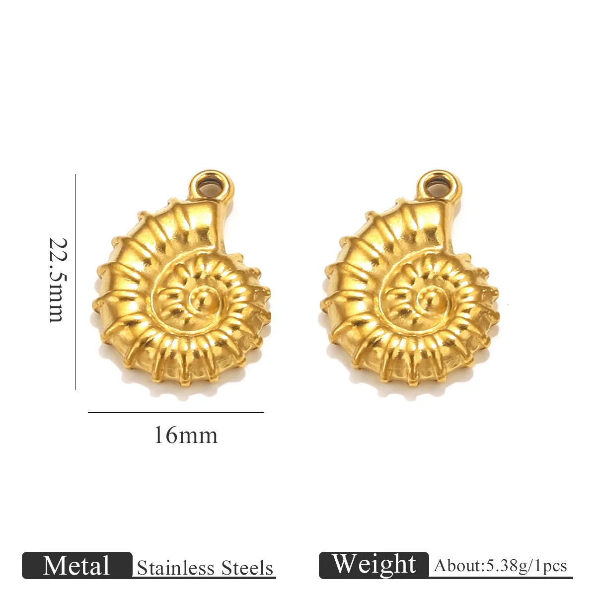Stainless Steel Conch Multishape Jewelry Pendant Necklace Earrings Accessories With 18K Electroplating - Image 6