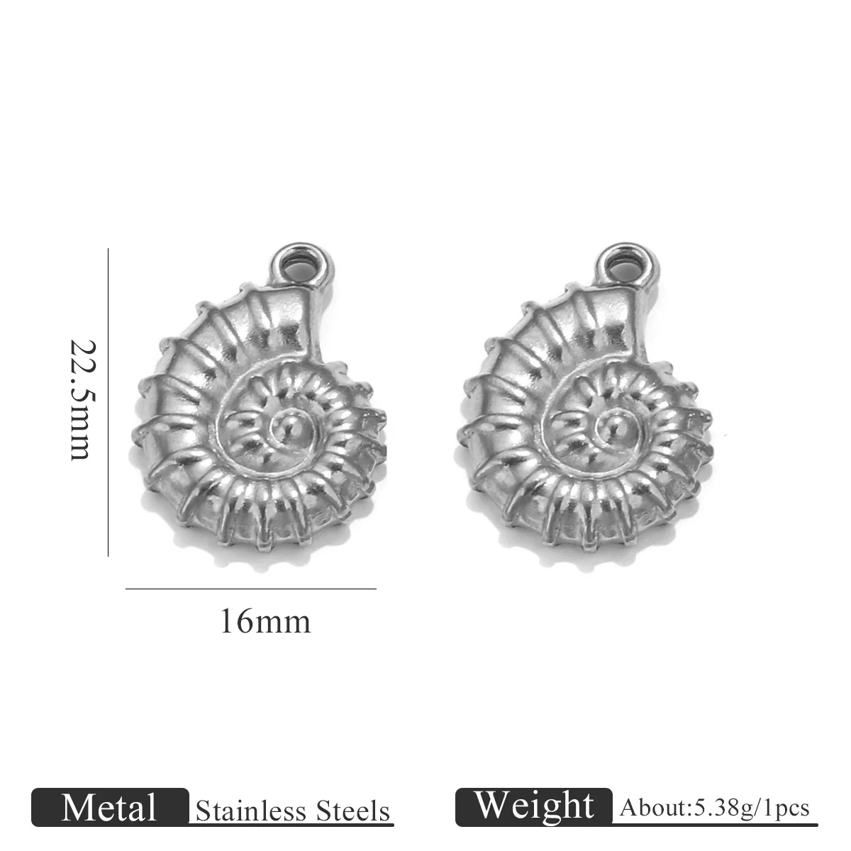 Stainless Steel Conch Multishape Jewelry Pendant Necklace Earrings Accessories With 18K Electroplating - Image 7