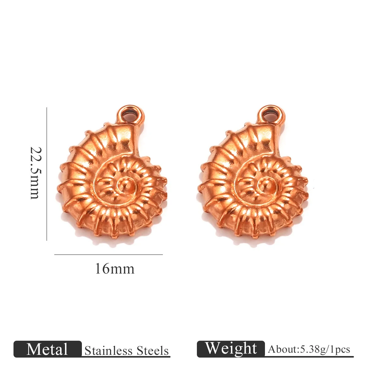 Stainless Steel Conch Multishape Jewelry Pendant Necklace Earrings Accessories With 18K Electroplating - Image 8