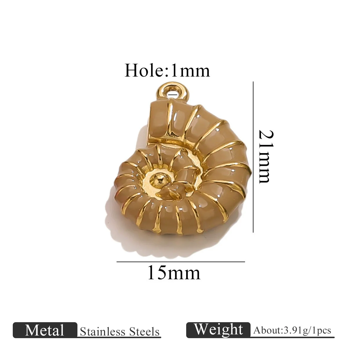 Stainless Steel Conch Multishape Jewelry Pendant Necklace Earrings Accessories With 18K Electroplating - Image 9