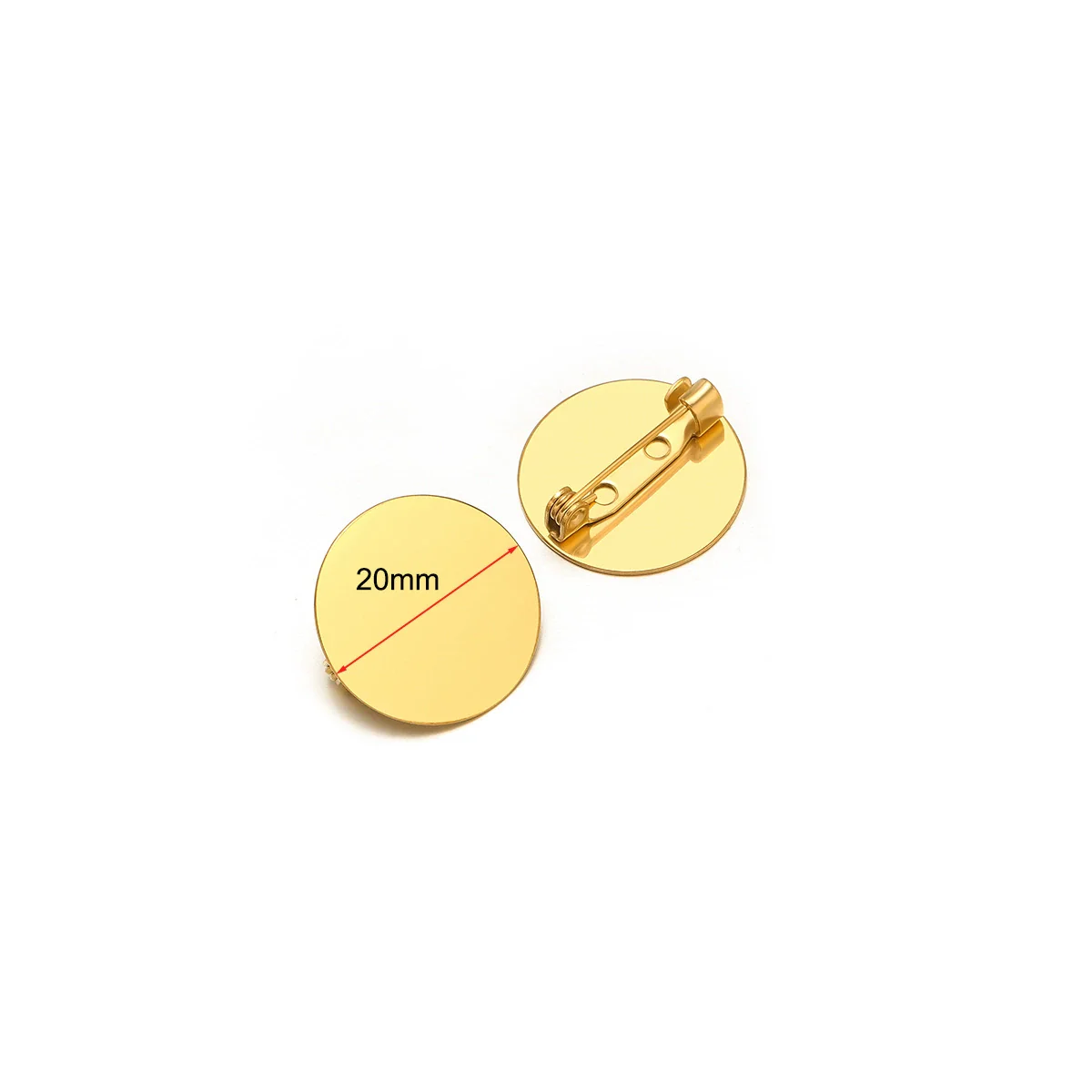 Stainless Steel Convex Embossed Brooch Base Blank Tray Diy Jewelry Accessories Garment Decorative Set With Electroplating - Image 7
