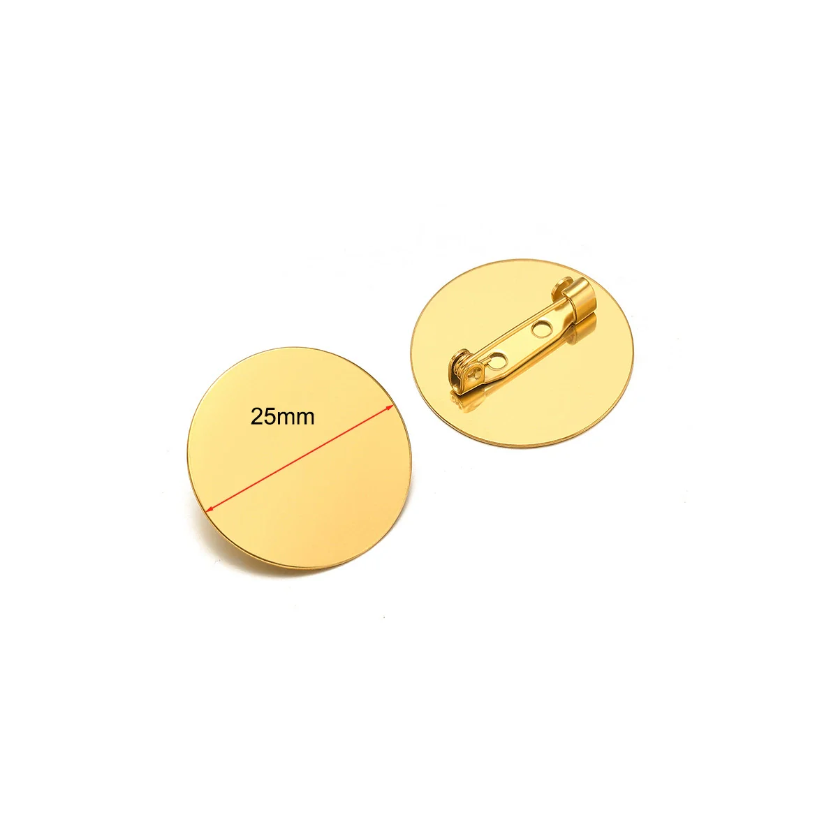 Stainless Steel Convex Embossed Brooch Base Blank Tray Diy Jewelry Accessories Garment Decorative Set With Electroplating - Image 8