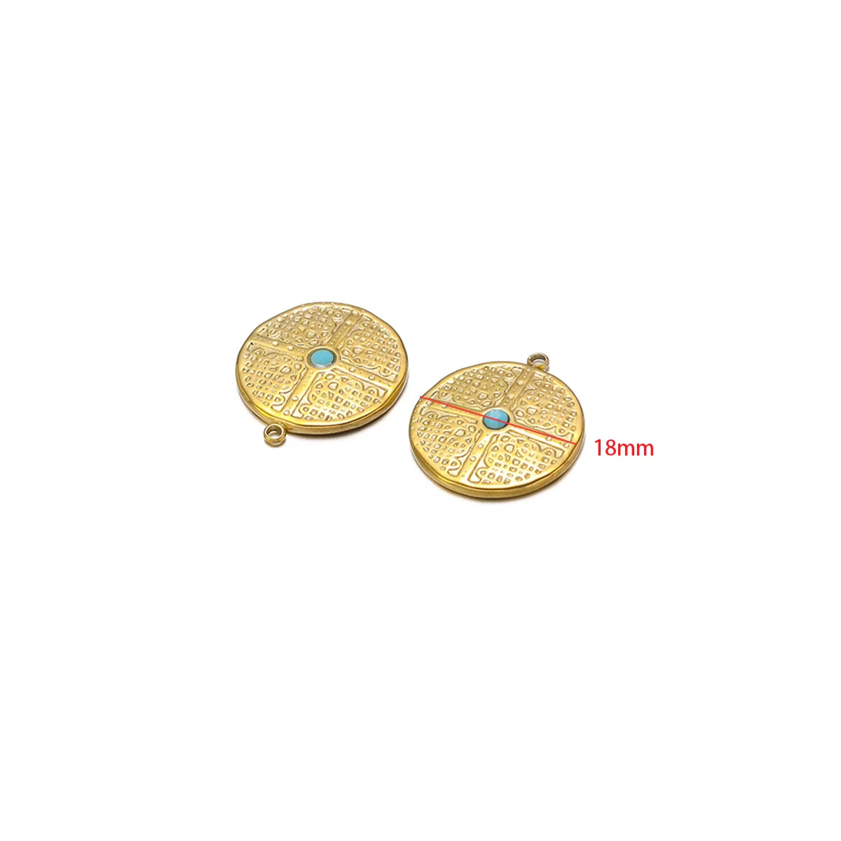 Stainless Steel Cross Disc Inlaid Pearl Pendant Jewelry Accessories With Electroplating - Image 6