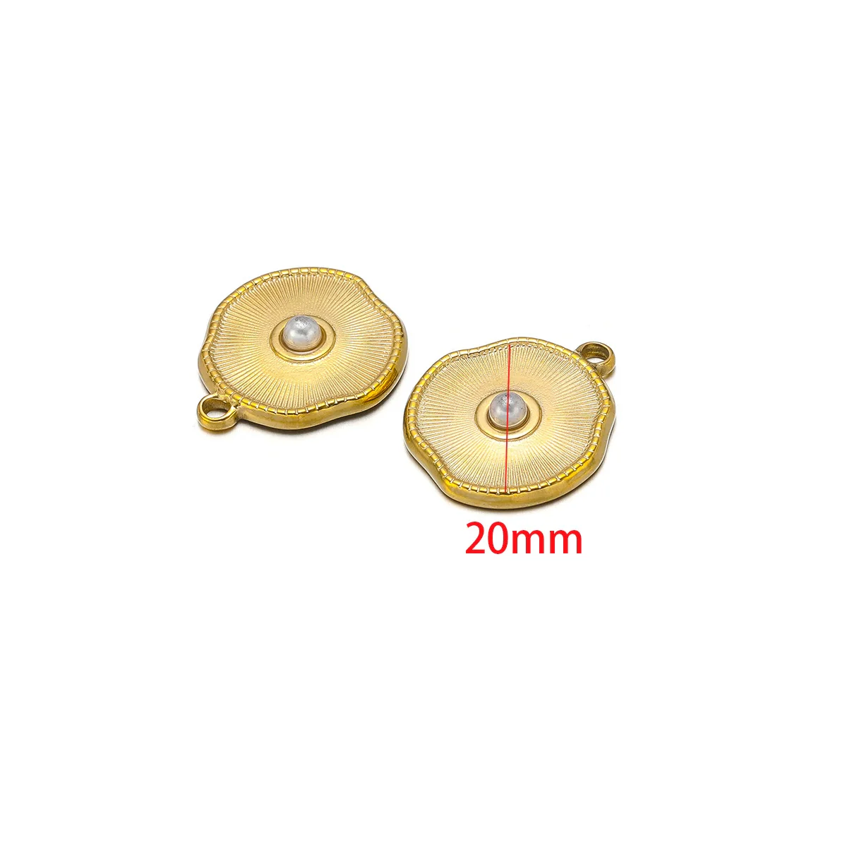 Stainless Steel Cross Disc Inlaid Pearl Pendant Jewelry Accessories With Electroplating - Image 8