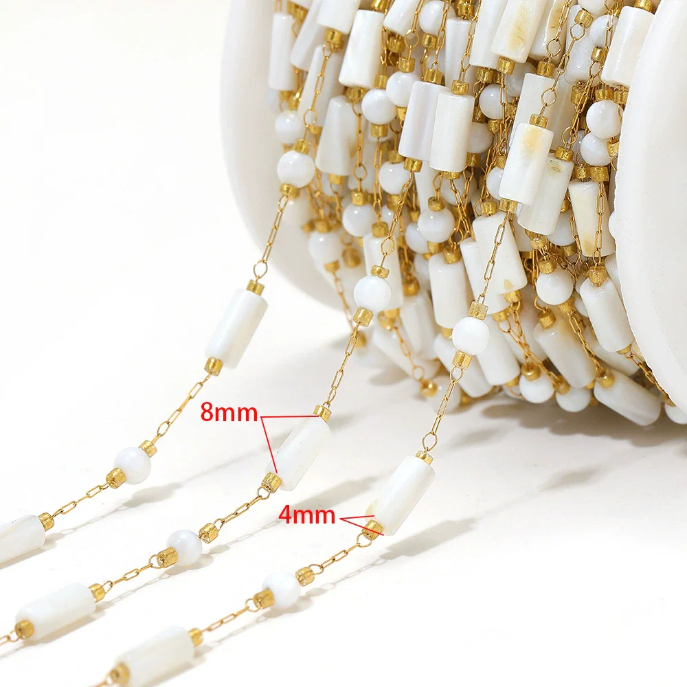 Stainless Steel Cross Leaf Clip Chain Geometric Ellipse Stone Necklace Electroplated Jewelry Accessories - Image 11