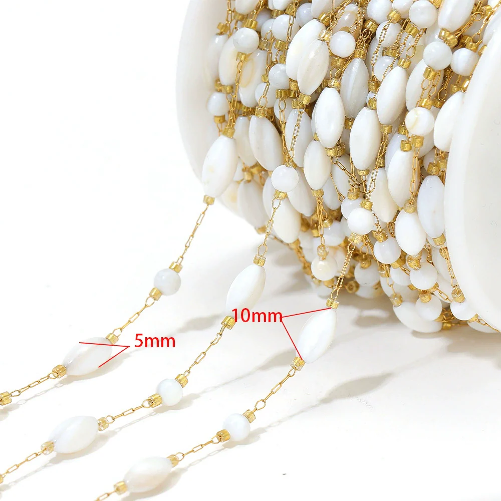 Stainless Steel Cross Leaf Clip Chain Geometric Ellipse Stone Necklace Electroplated Jewelry Accessories - Image 14