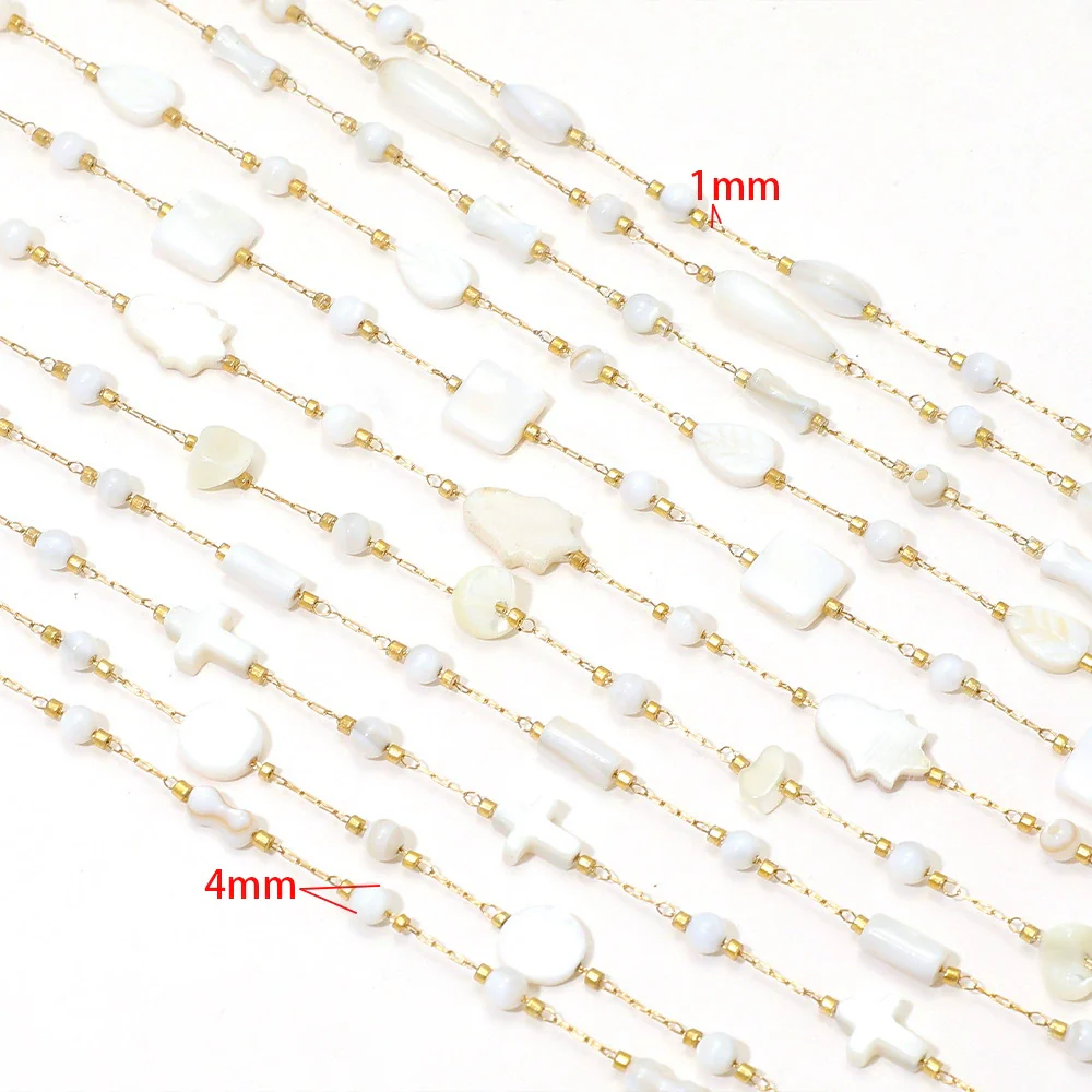 Stainless Steel Cross Leaf Clip Chain Geometric Ellipse Stone Necklace Electroplated Jewelry Accessories - Image 4