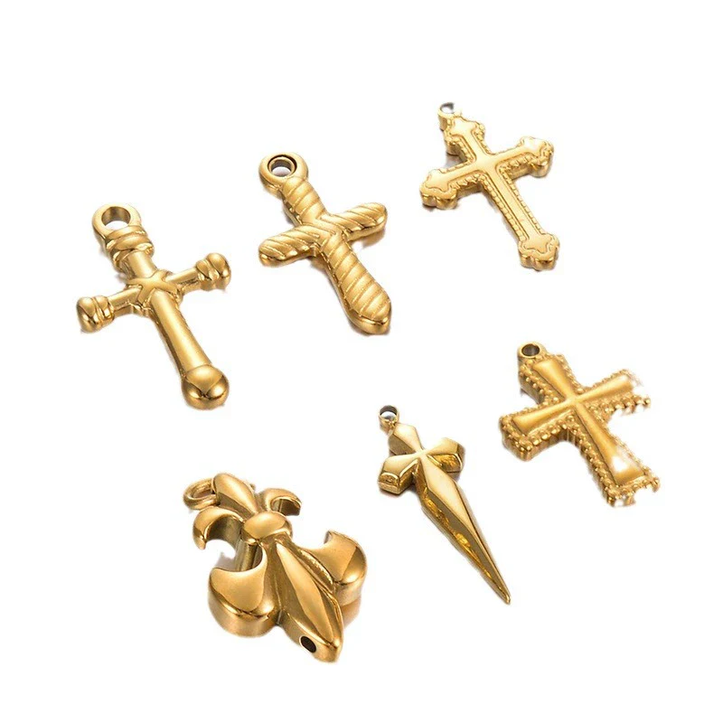 Stainless Steel Cross Oil Pressure Accessories Electroplated Multistyle Diy Necklace Bracelet Earrings Pendant - Image 5