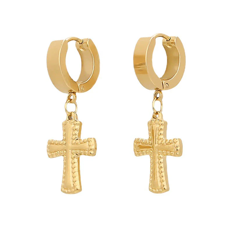Stainless Steel Cross Pendant Jewelry Accessories Vintage Style Electroplated Diy Handmade - Image 3