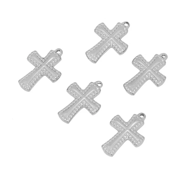 Stainless Steel Cross Pendant Jewelry Accessories Vintage Style Electroplated Diy Handmade - Image 5