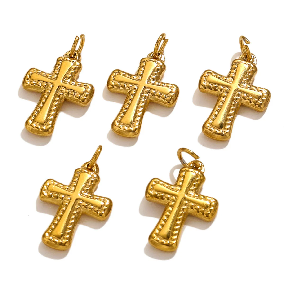 Stainless Steel Cross Pendant Jewelry For Diy Bracelet And Necklace Making With 18K Gold Vacuum Plating - Image 5