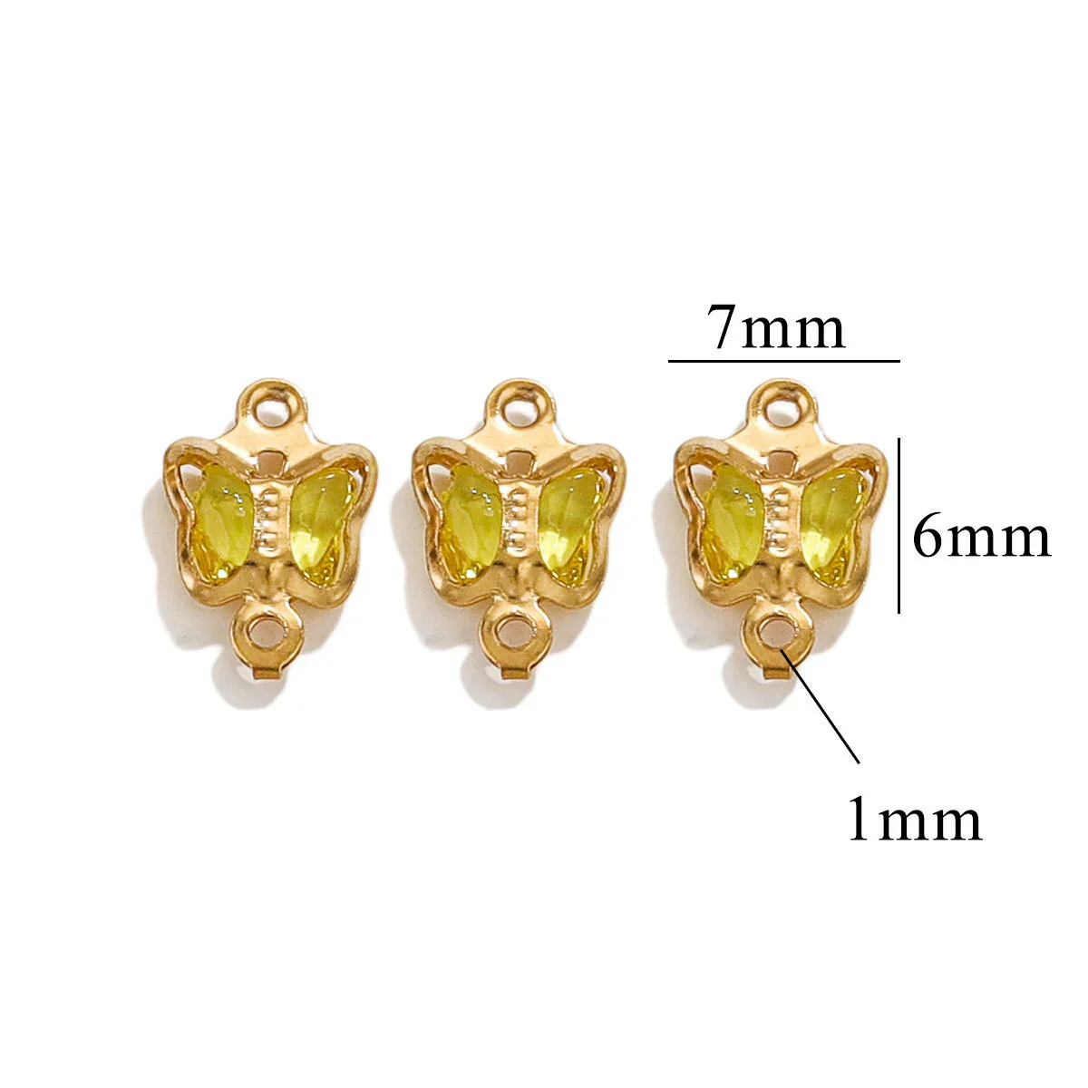 Stainless Steel Crystal Butterfly Pendant Necklace Electroplated Jewelry Accessories - Image 11