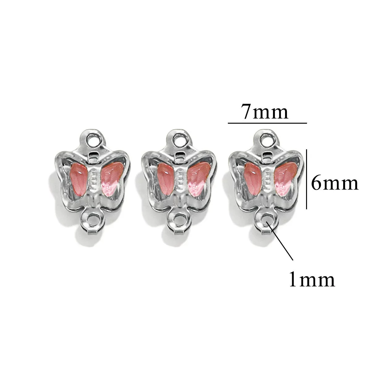 Stainless Steel Crystal Butterfly Pendant Necklace Electroplated Jewelry Accessories - Image 14