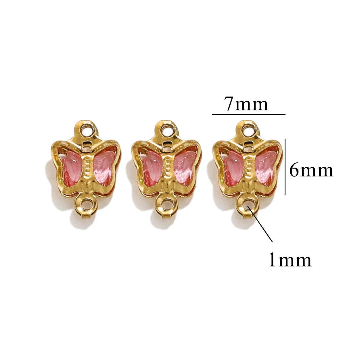 Stainless Steel Crystal Butterfly Pendant Necklace Electroplated Jewelry Accessories - Image 15