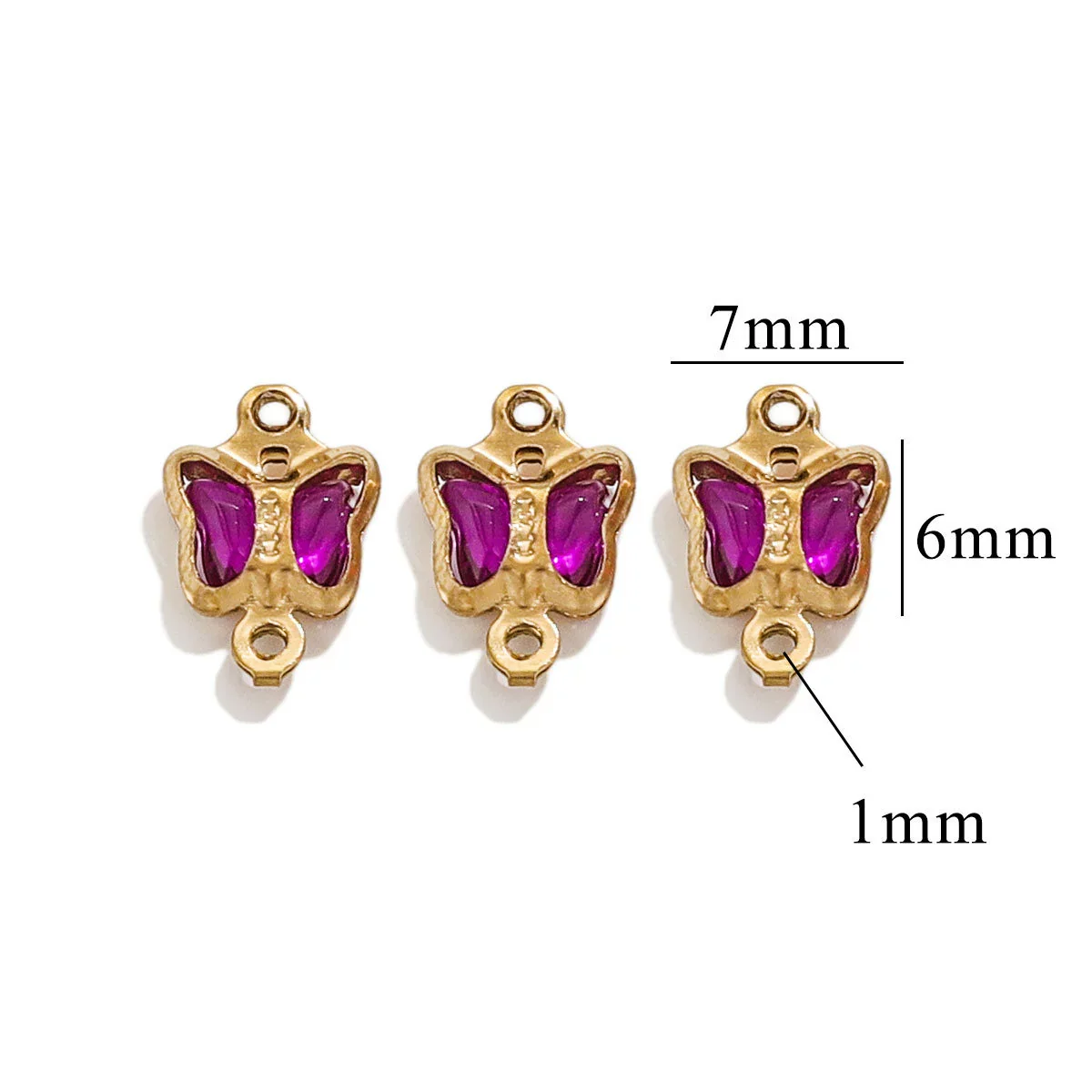 Stainless Steel Crystal Butterfly Pendant Necklace Electroplated Jewelry Accessories - Image 7