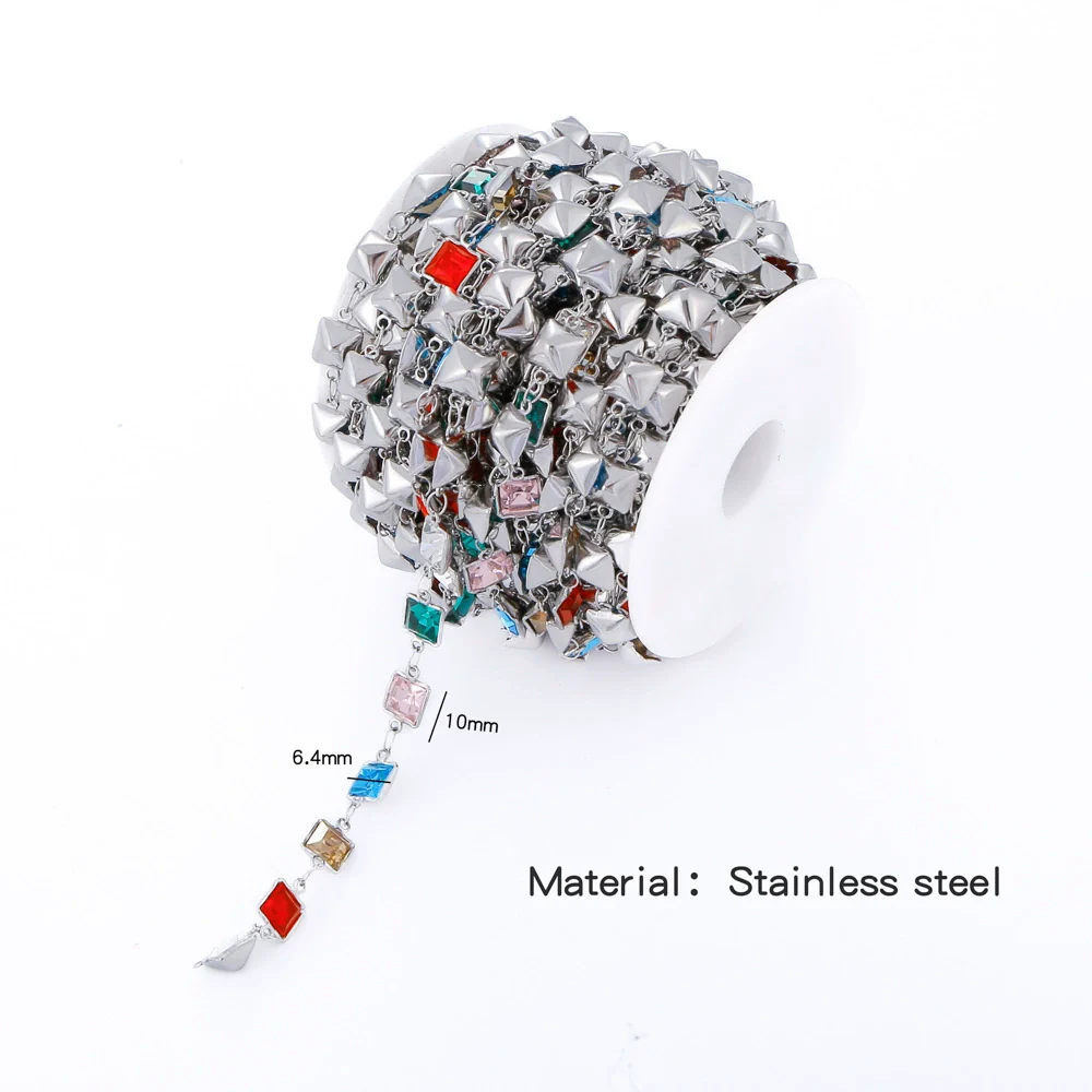 Stainless Steel Crystal Waterproof Chain Jewelry Accessories Bracelet Necklace Furnace Plated With 18K Gold Electroplated - Image 11