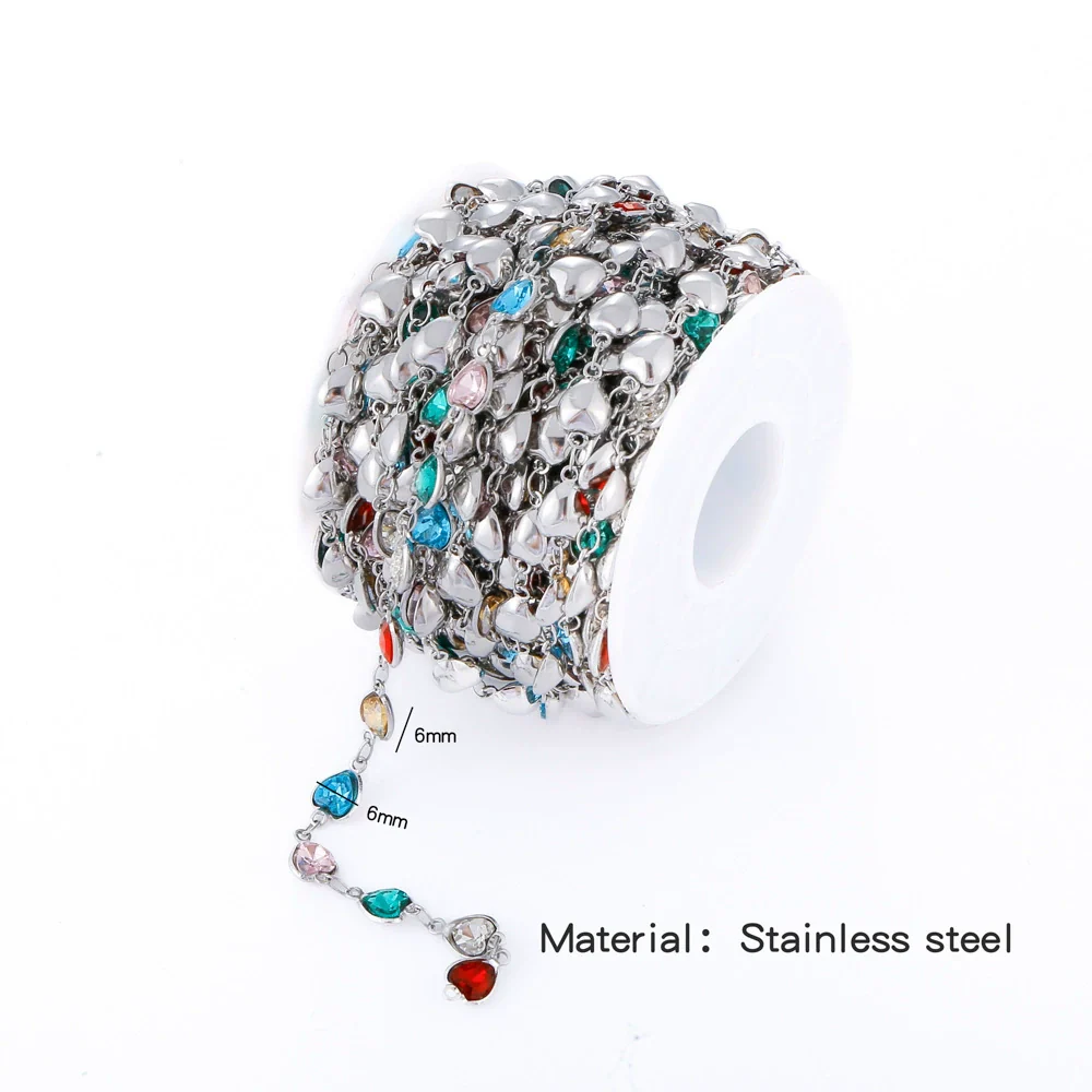 Stainless Steel Crystal Waterproof Chain Jewelry Accessories Bracelet Necklace Furnace Plated With 18K Gold Electroplated - Image 15