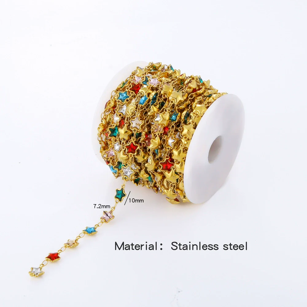 Stainless Steel Crystal Waterproof Chain Jewelry Accessories Bracelet Necklace Furnace Plated With 18K Gold Electroplated - Image 6