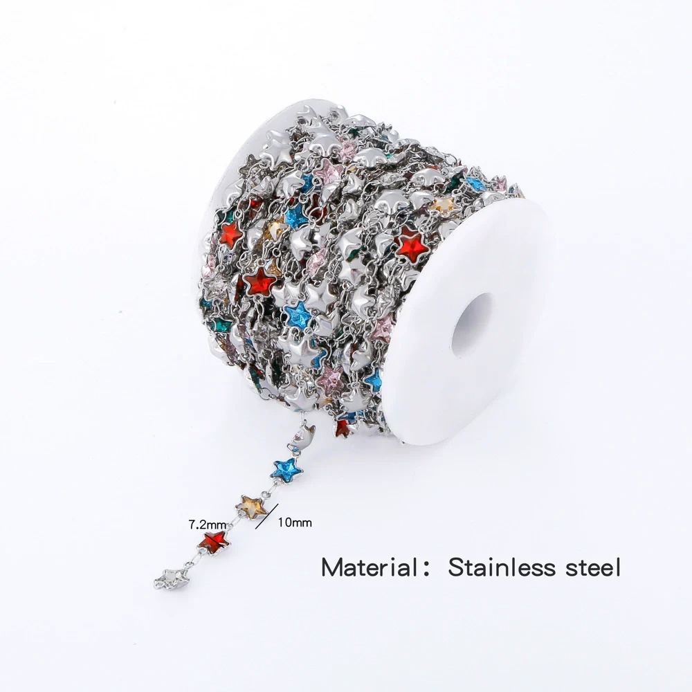 Stainless Steel Crystal Waterproof Chain Jewelry Accessories Bracelet Necklace Furnace Plated With 18K Gold Electroplated - Image 7