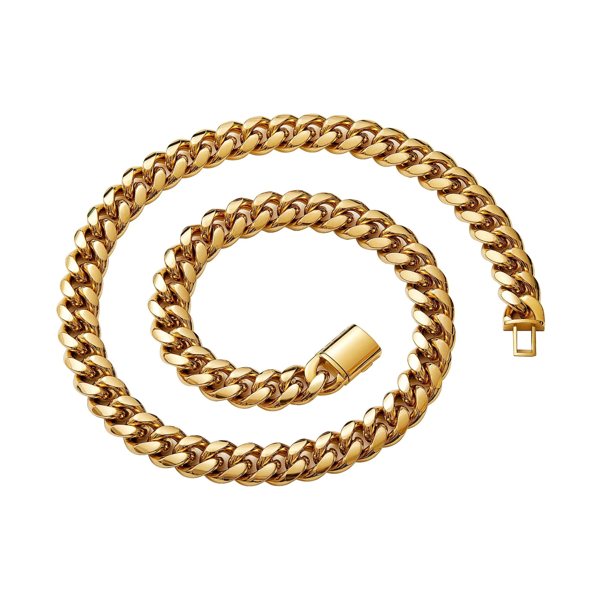 Stainless Steel Cuban Chain Minimalist Geometric Men's Necklace - Image 5