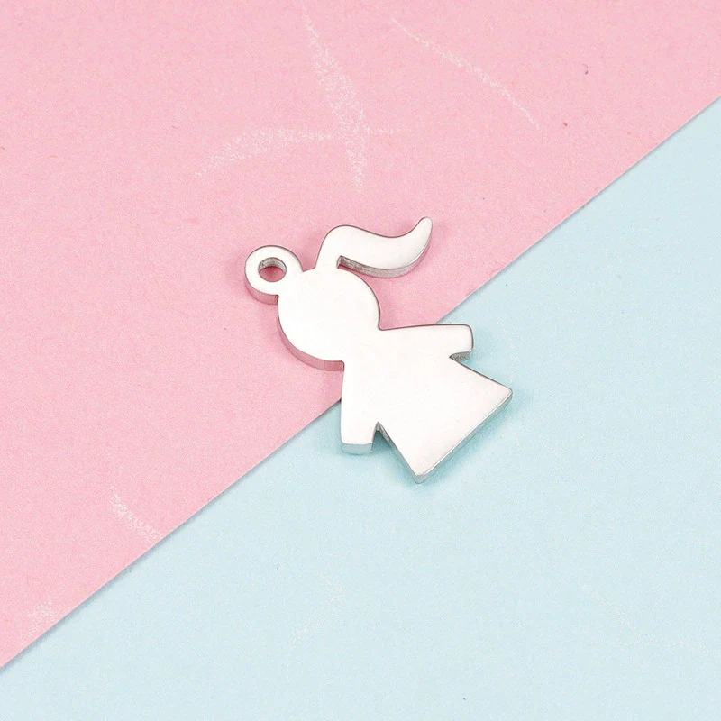 Stainless Steel Cut Cartoon Humanoid Couple Pendant Jewelry Accessories Electroplated - Image 9